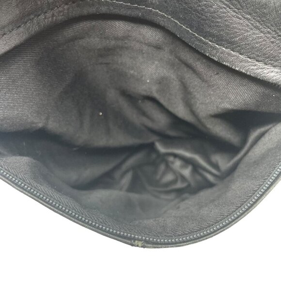 Tano Black Leather Shoulder Bag Multiple Compartments Purse Strap needs Repair - Picture 6 of 8